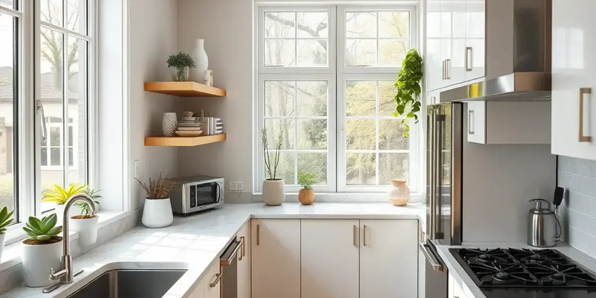 Modern kitchen with clean appliances
